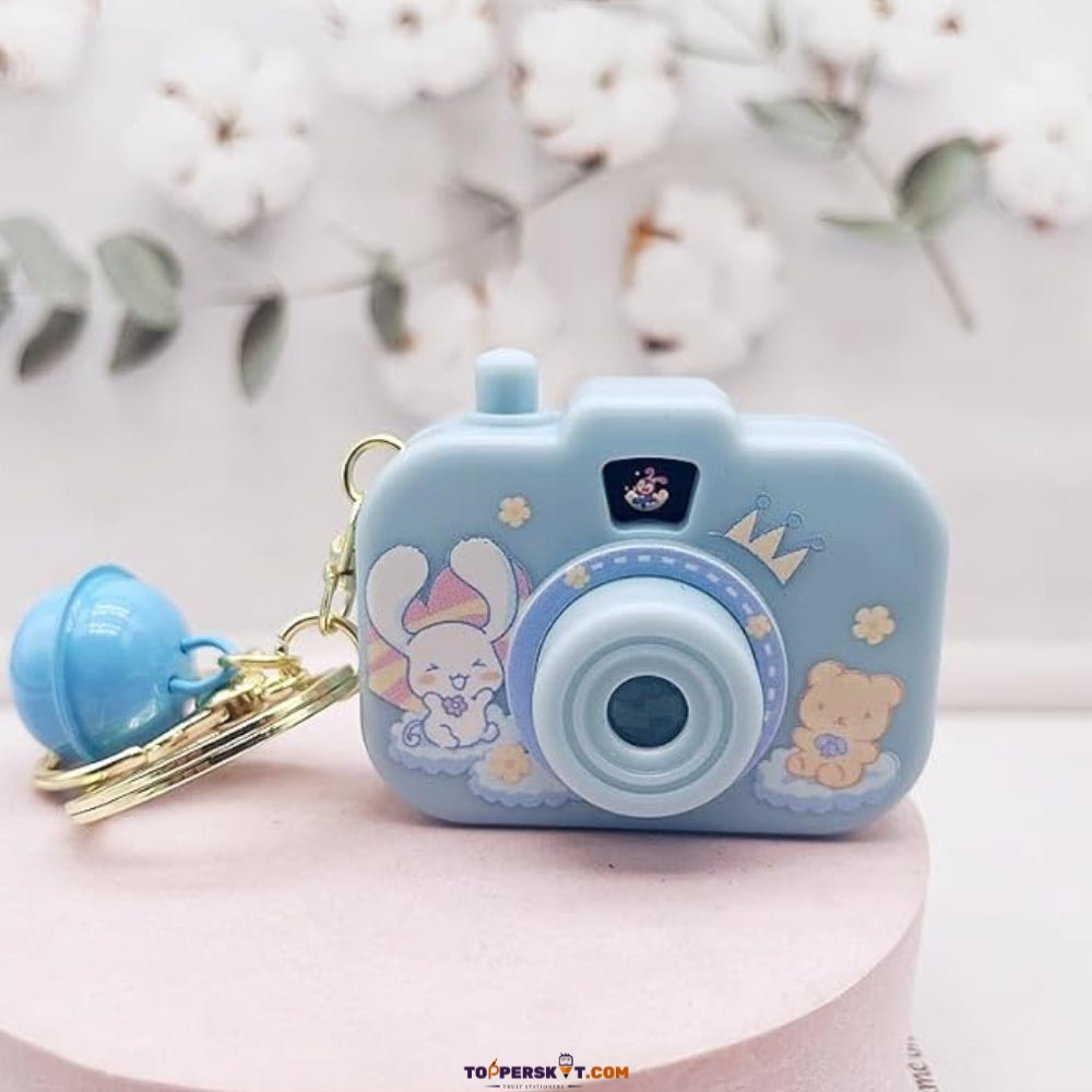 Fun Miniature Camera Keychain with Bright LED Light Effect & Durable Design