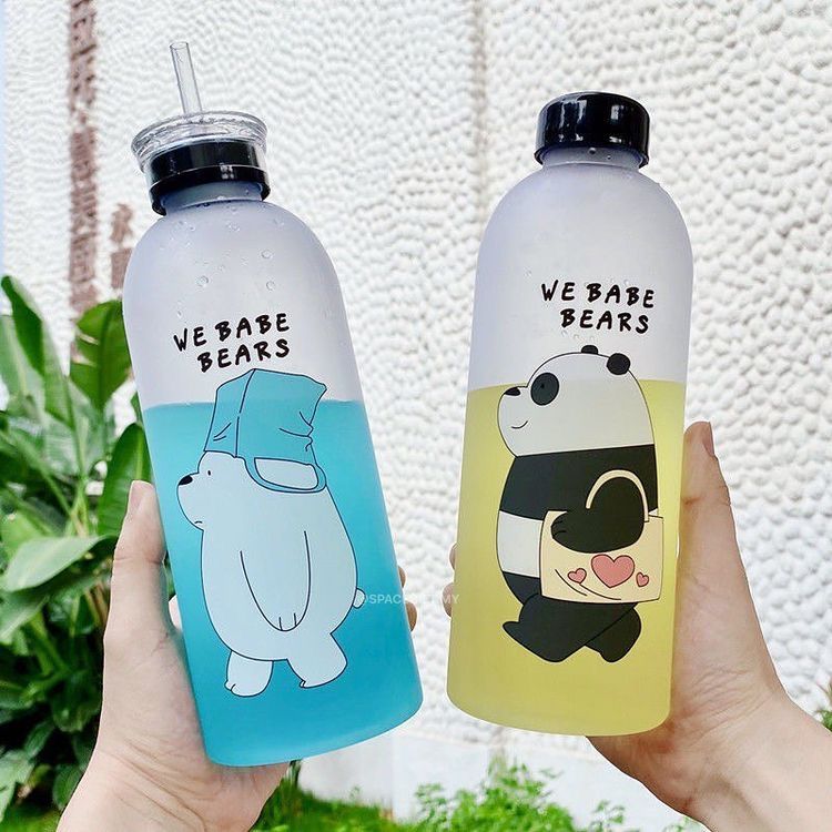 2 in 1 Cute Panda Bottle With sipper