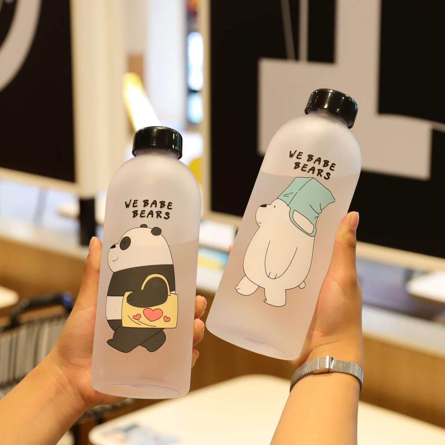 2 in 1 Cute Panda Bottle With sipper
