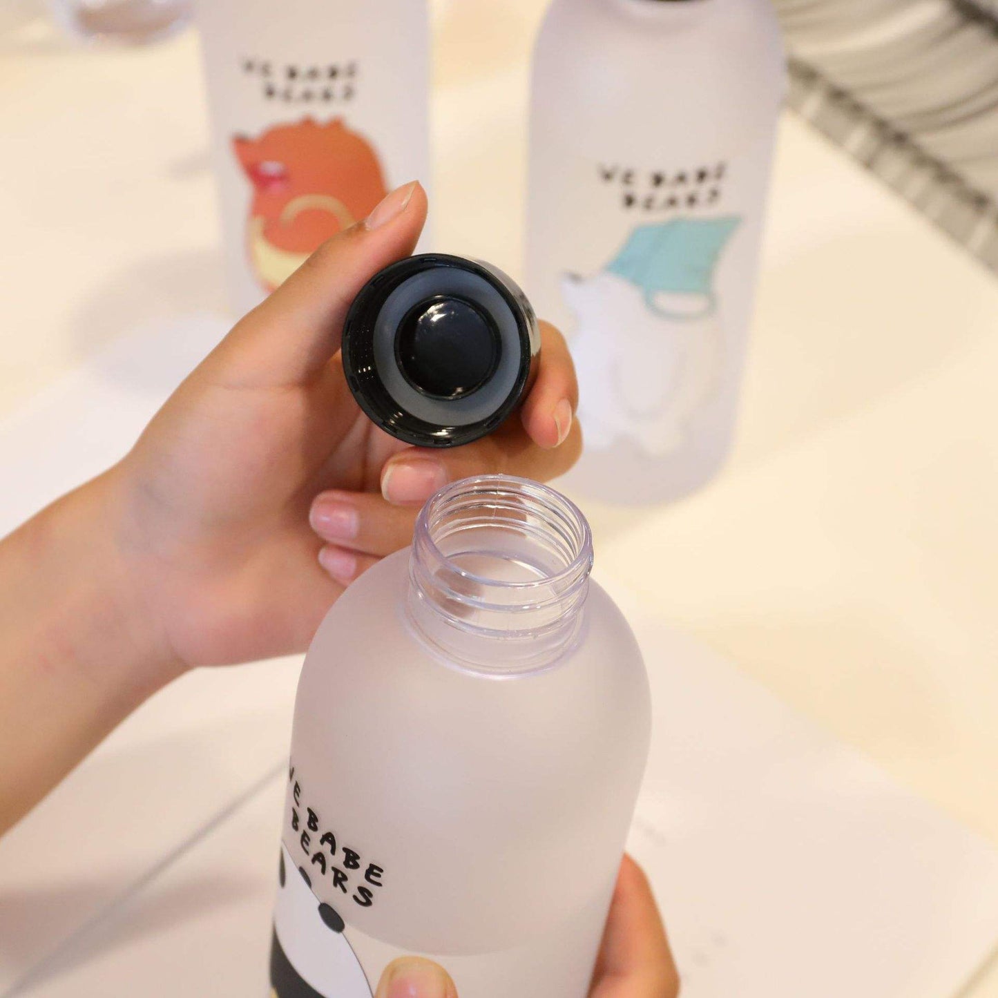 2 in 1 Cute Panda Bottle With sipper