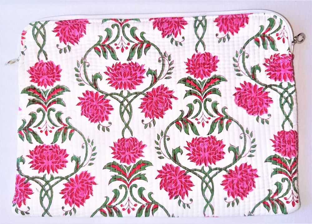 Pink Floral Laptop Pouch